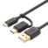 USB to Dual USB-C, Micro B cable 1.5m �� m51041 monocost