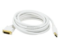 5M 28AWG DisplayPort to DVI Cable - White