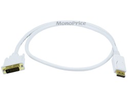 1m 28AWG DisplayPort to DVI Cable - White