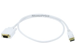 1m 28AWG DisplayPort to VGA Cable - White