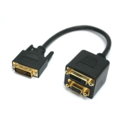 DVI Male to DVI-I Female and VGA Female Cable