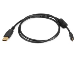 3ft USB 2.0 A Male to Micro 5pin Male 28/24AWG Cable w/ Ferrite Core (Gold Plated)