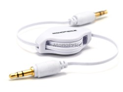2.5ft Retractable 3.5mm Audio Cable - White